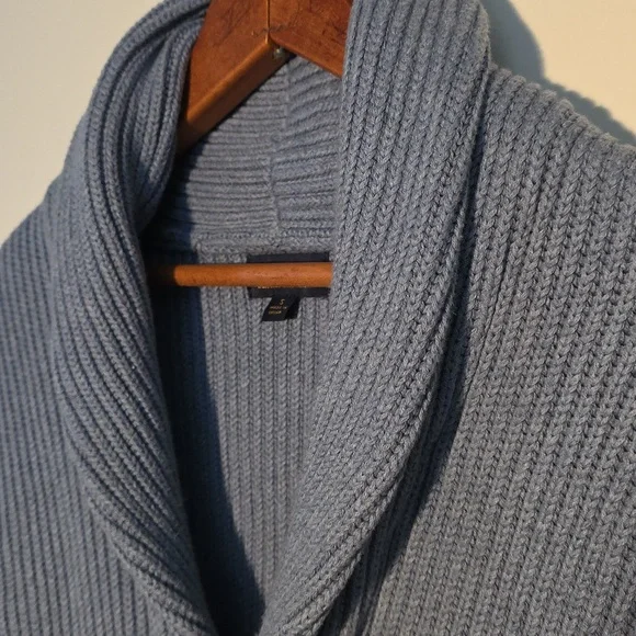 Brooks Brothers Small Blue Gray Cowl Neck Cardigan Perfect Condition